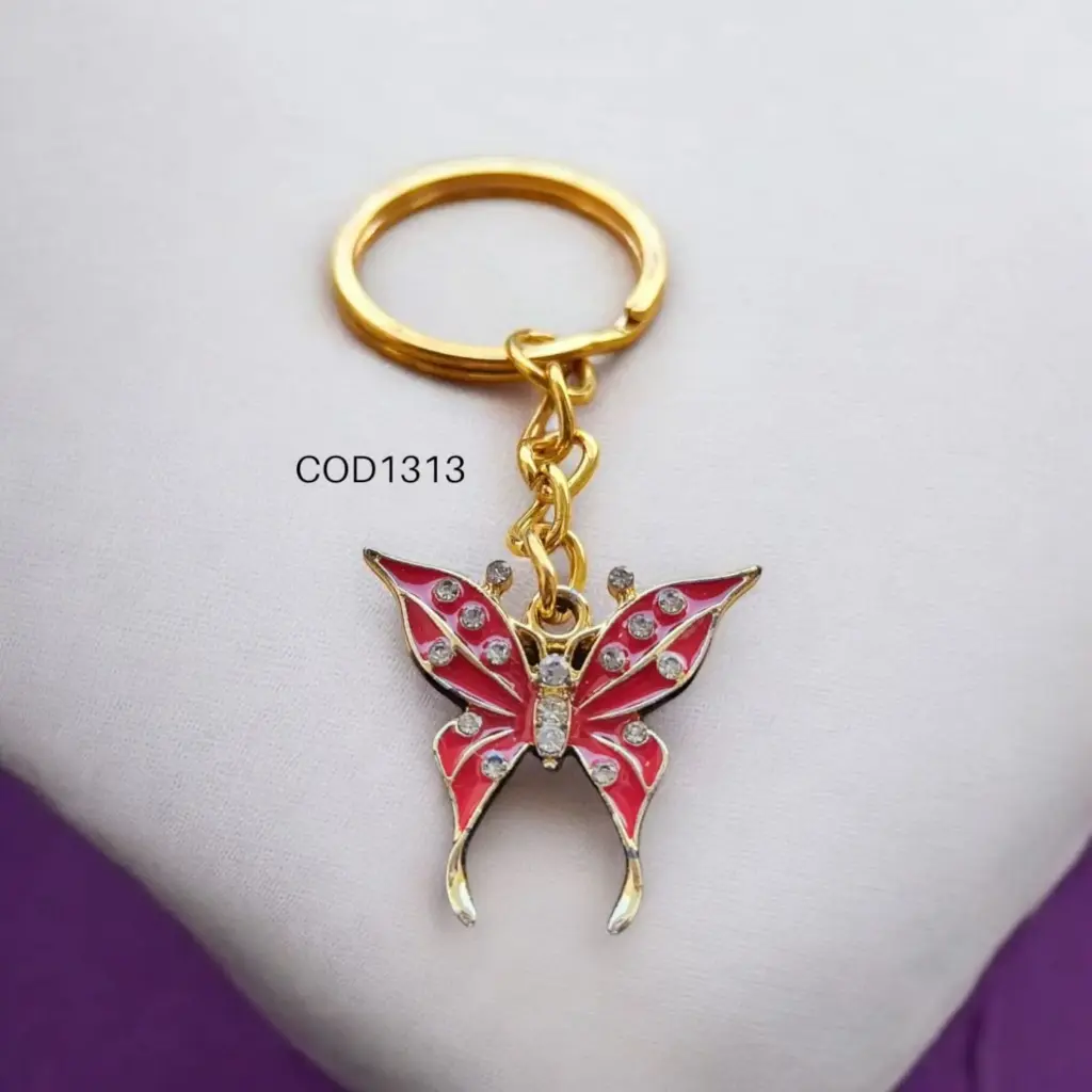 Llavero de mariposa con piedras
