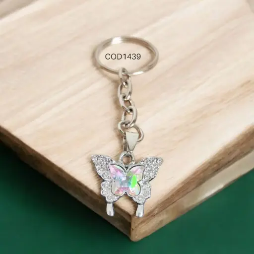 Llavero de mariposa con brillantes.