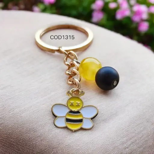Llavero de abejas con perlas