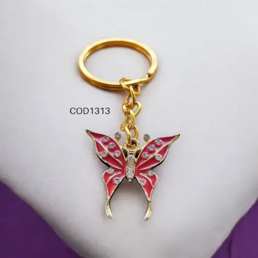 Llavero de mariposa con piedras